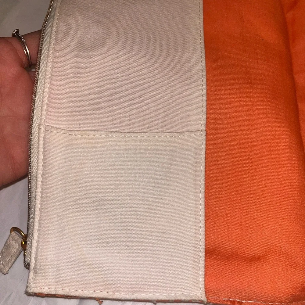 Orange Geometric Design Pencil Case/ journal or planner cover with zipper